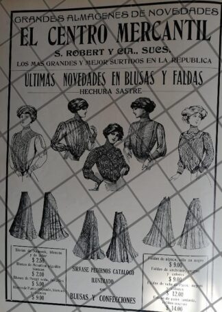 CARTEL ANTIGUO TIENDA EL CENTRO MERCANTIL 1910 -21