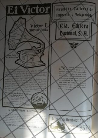 CARTEL PUBLICITARIO ANTIGUO 1910 VICTROLA 1 Y MAS /2