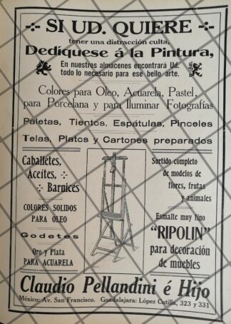 CARTEL ANTIGUO TIENDA CLAUDIO PELLANDINI 1910 -23
