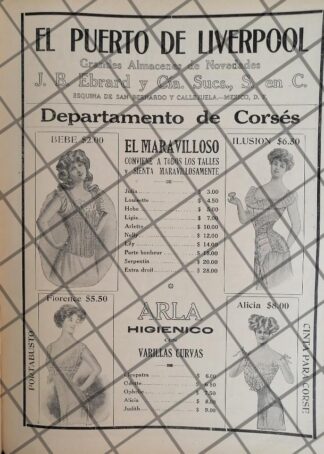 CARTEL ANTIGUO TIENDA EL PUERTO DE LIVERPOOL 1910 -50