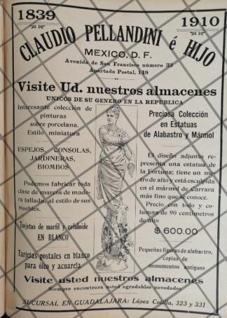 CARTEL ANTIGUO TIENDA CLAUDIO PELLANDINI 1910 -25