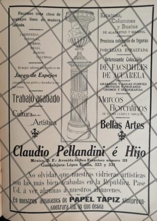 CARTEL ANTIGUO TIENDA CLAUDIO PELLANDINI 1910 -28