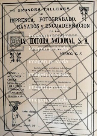 CARTEL ANTIGUO IMPRENTA CIA EDITORA NACIONAL S.A 1910 RARO