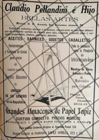 CARTEL ANTIGUO TIENDA CLAUDIO PELLANDINI 1910 -29