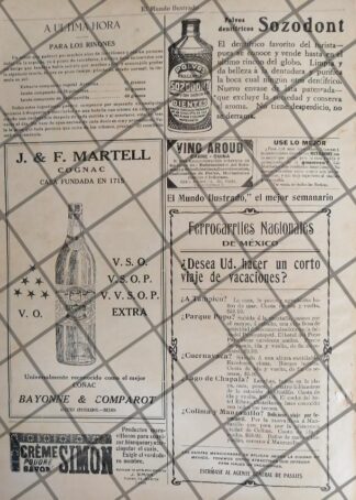 CARTEL ANTIGUO FERROCARRILES NACIONALES Y OTRAS 1910 /38