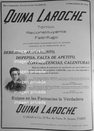 CARTEL ANTIGUO QUINA LAROCHE Y TITTA RUFFO 1910