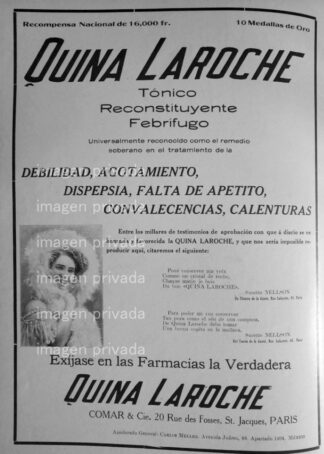 CARTEL ANTIGUO QUINA LAROCHE Y SUZZETTE NELLSON 1910