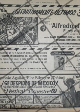 AFICHE RETRO TONY AGUILAR FESTIVAL ECUESTRE Y MAS DIC 1969