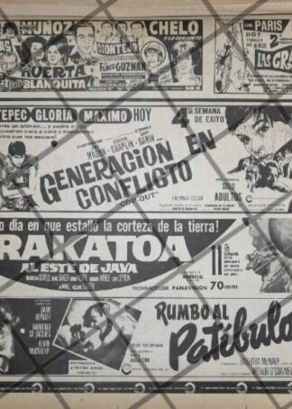 CARTELERA DE CINE RETRO VARIOS CINES 1969