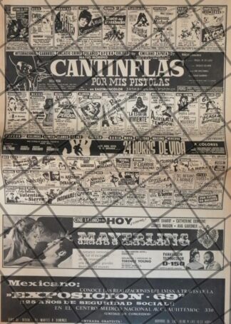 CARTELERA DE CINE RETRO 1969 POR MIS PISTOLAS, CANTINFLAS Y MAS