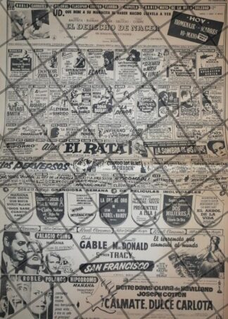 CARTELERA DE CINE VINTAGE 10 MAYO 1967 M