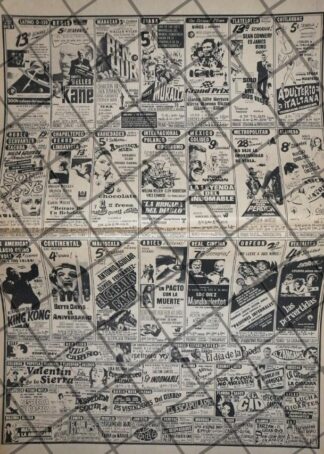CARTELERA DE CINE VINTAGE 25 ENERO 1969 S