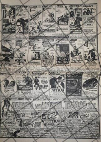 CARTELERA DE CINE RETRO 24 ABRIL 1969 J