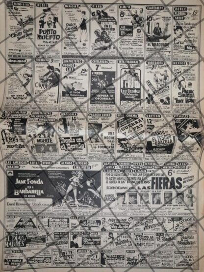CARTELERA DE CINE RETRO 2 AGOSTO 1969