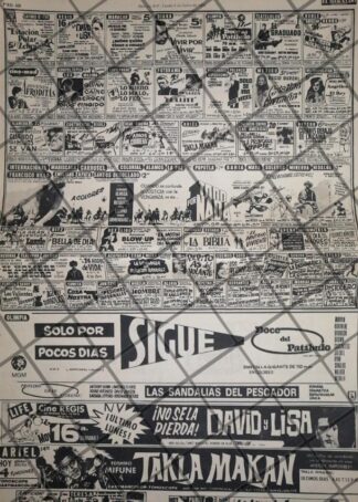 CARTELERA DE CINE RETRO 2 JUNIO 1969