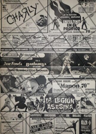 CARTELERA DE CINE RETRO 10 AGOSTO 1969
