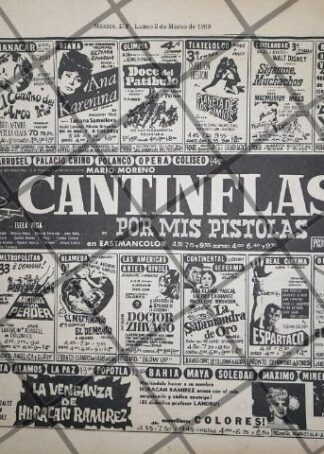 CARTELERA DE CINE RETRO POR MIS PISTOLAS, CANTINFLAS Y MAS 69