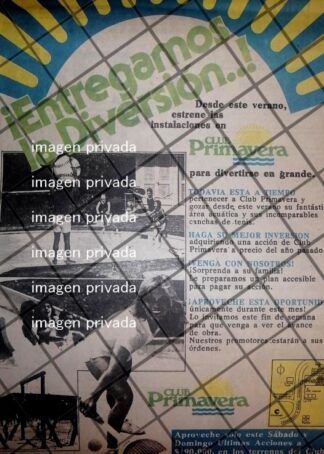 CARTEL PUBLICITARIO RETRO CLUB DEPORTIVO PRIMAVERA 1984