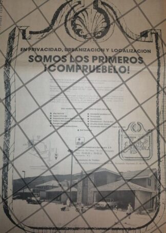 CARTEL PUBLICITARIO RETRO COL. HACIENDA SAN AGUSTIN 1984 N.L