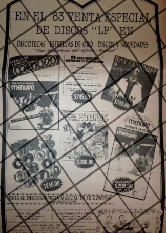 CARTEL PUBLICITARIO RETRO DISCOTECAS ESTRELLAS DE ORO 1984 /4