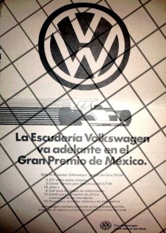 CARTEL RETRO ESCUDERIA VOLKSWAGEN GRAN PREMIO DE MEXICO 1987