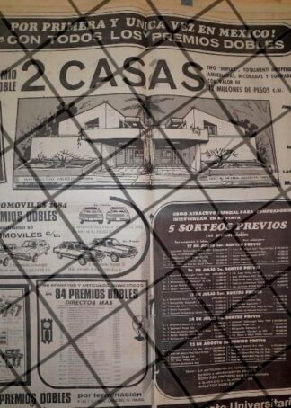 CARTEL RETRO SORTEO DE LA SIEMBRA CULTURAL U.A.N.L. 1984