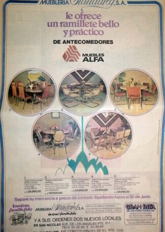 CARTEL PUBLICITARIO RETRO MONTERREY MUEBLERIA STANDARD 84/2