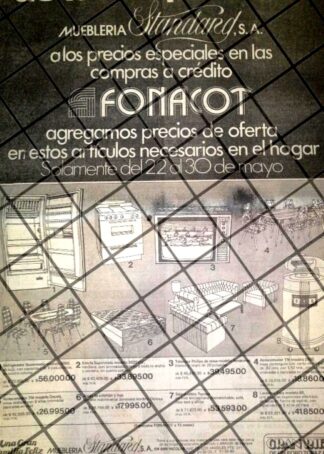 CARTEL PUBLICITARIO RETRO DE MONTERREY MUEBLERIA STANDARD 1984