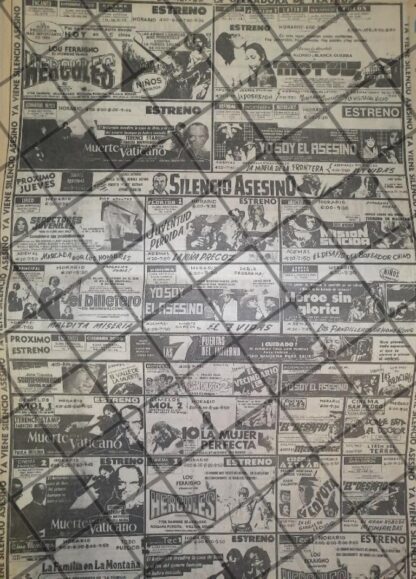 CARTELERA DE CINE RETRO DE MONTERREY 1984 LOU FERIGNO ETC