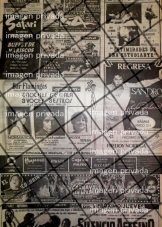 CARTEL PUBLICITARIO CABARETS DE MONTERREY Y CINE 1984