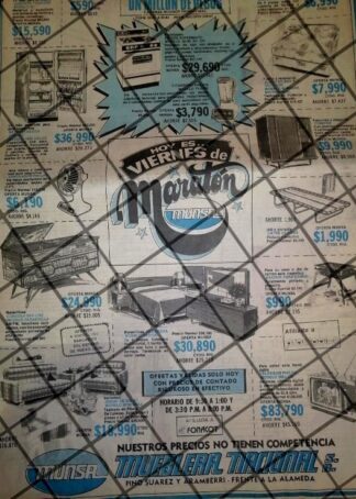 CARTEL PUBLICITARIO RETRO MONTERREY MUEBLERIAS MUNSA 1984