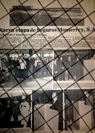 CARTEL PUBLICITARIO SEGUROS MONTERREY INAUGURA EDIFICIO 1984