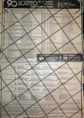 CARTEL PUBLICITARIO RETRO SORTEO DE LA SIEMBRA CULTURAL 1984