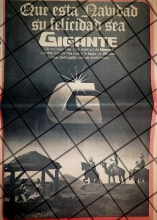 CARTEL PUBLICITARIO RETRO MONTERREY. TIENDAS GIGANTE 1984