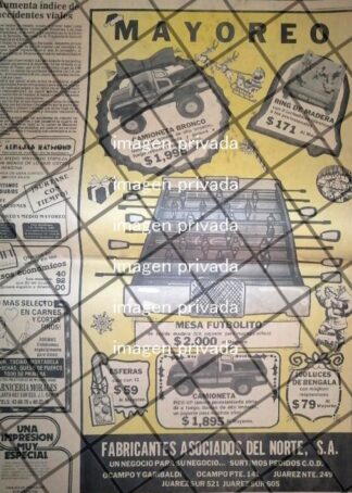CARTEL RETRO FABRICANTES ASOCIADOS DEL NORTE / Y OTRAS 1984