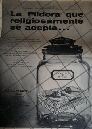 CARTEL PUBLICITARIO RETRO. COLCHONES PRINCIPE 1969
