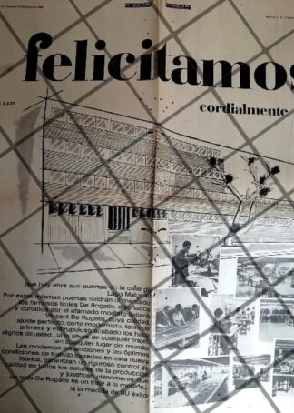 PUBLICIDAD RETRO INAUGURAN CIA. MEXICANA DE TRAJES 1969