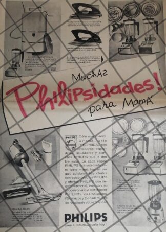 CARTEL PUBLICITARIO RETRO ELECTRODOMESTICOS PHILIPS 1969RV