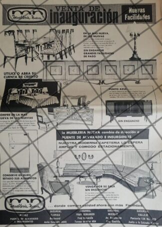 PUBLICIDAD RETRO TIENDA MUEBLERIA NUEVA 1969 T. POSTER N2