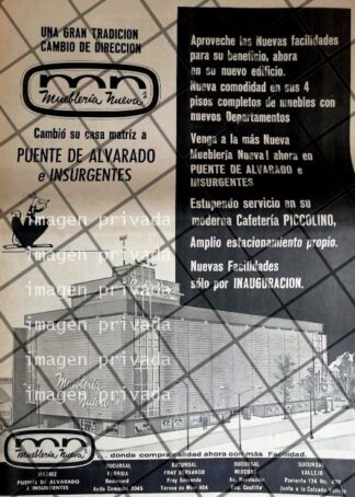 PUBLICIDAD RETRO TIENDA MUEBLERIA NUEVA 1969 T. POSTER RV