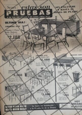 PUBLICIDAD RETRO. TIENDA SEARS 1969 TAM. POSTER /16