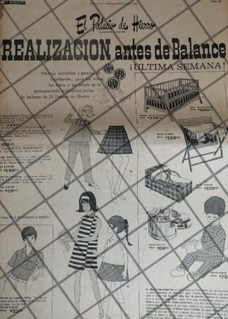 PUBLICIDAD RETRO EL PALACIO DE HIERRO 1969 /131 TAM POSTER