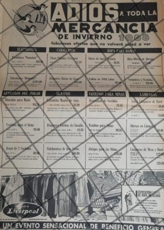 PUBLICIDAD RETRO TIENDA LIVERPOOL 1969 T. POSTER 96