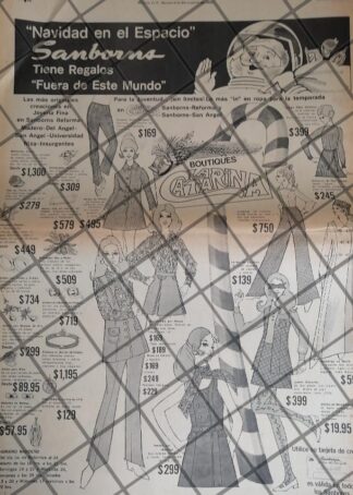 CARTEL DE PUBLICIDAD RETRO TIENDA SANBORNS 1969 T. POSTER