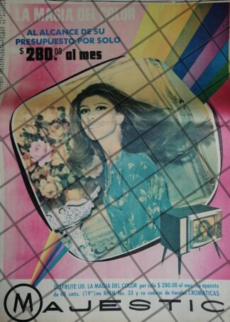 CARTEL PUBLICITARIO RETRO TELEVISORES MAJESTIC 1969 /RV