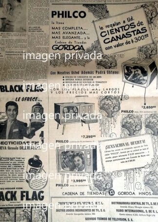 PUBLICIDAD ANTIGUA TIENDA GORDOA HNOS. 1958 Y MAS