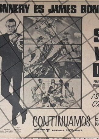 AFICHE PUBLICITARIO RETRO PELICULA. 007 SOLO SE VIVE 2 VECES