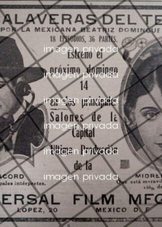 AFICHE RETRO PELICULA LAS CALAVERAS DEL TERROR 1920 CINE MUDO
