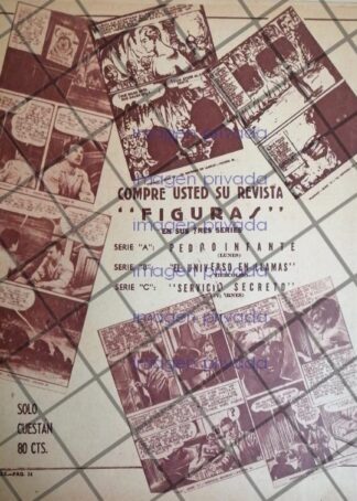 CARTEL PUBLICITARIO RETRO LANZAN REVISTA PEDRO INFANTE /N5