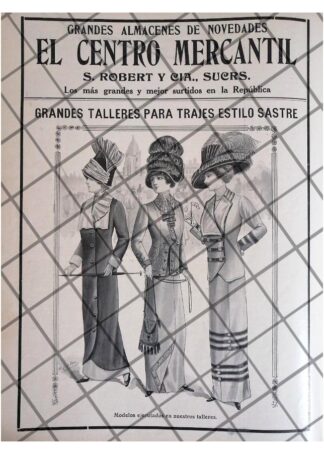 CARTEL PUBLICITARIO RETRO TIENDA CENTRO MERCANTIL 1911 -45